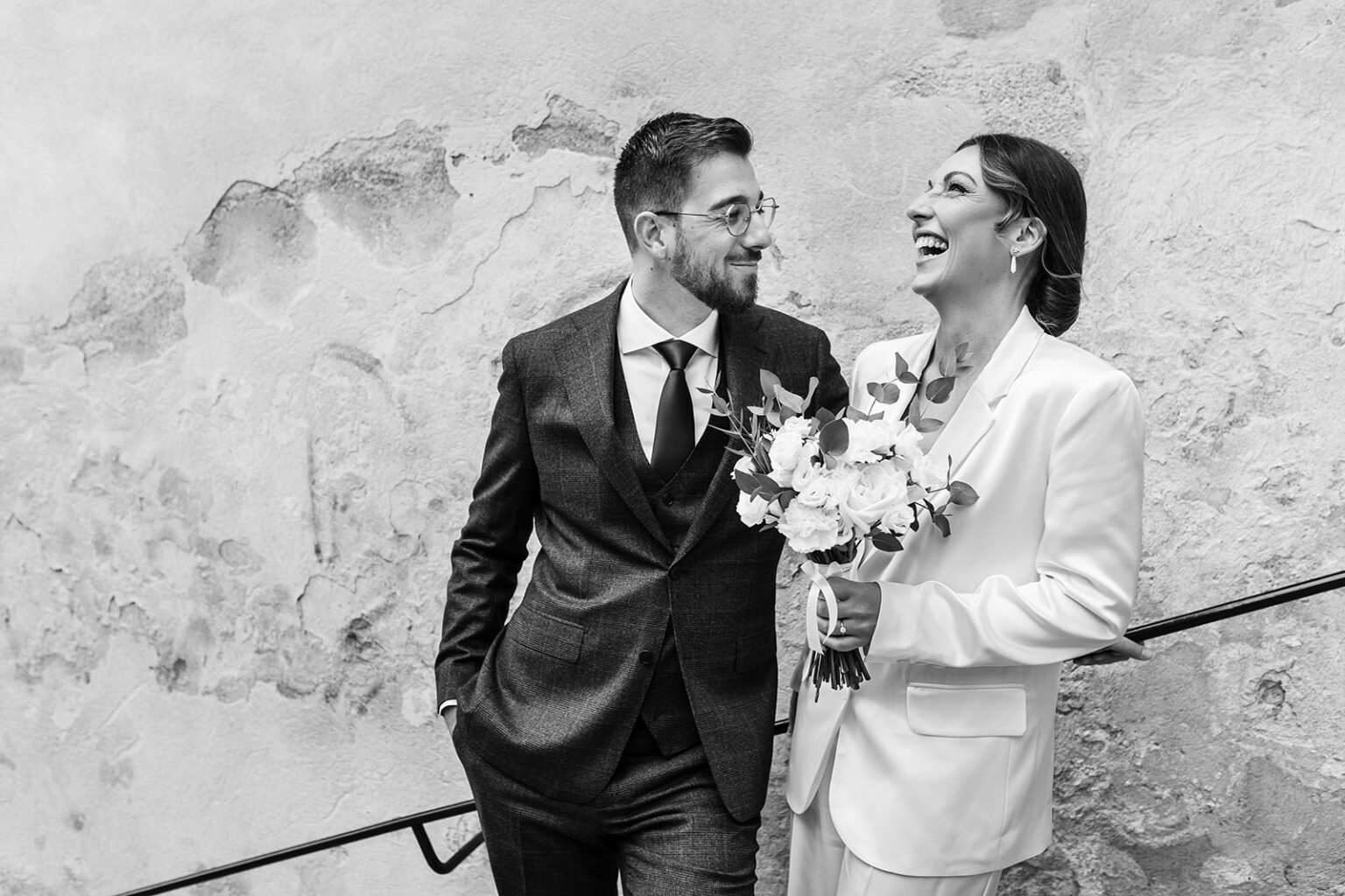 Mariage premier regard escalier